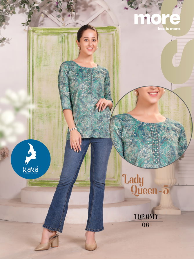 Lady Queen 5 By Kaya Capsule Printed Ladies Top Wholesale Price In Surat